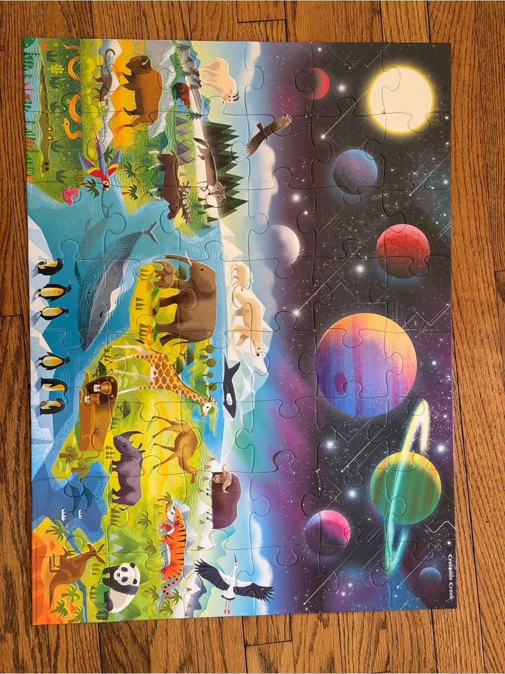 Above and below crocodile Creek puzzle GUC space animals puzzle kids puzzle 48